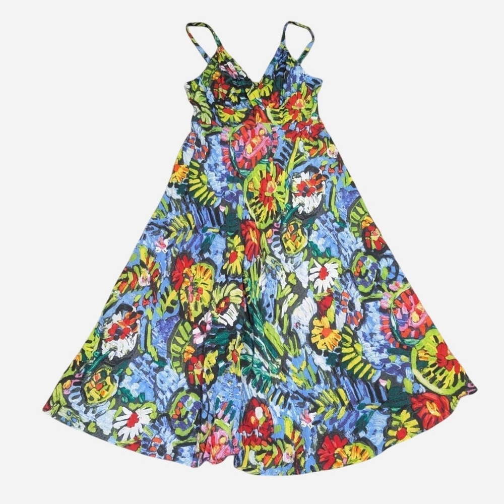 Jams World Hawaii Midi Dress Pasta Paint Strokes Flower Floral Sundress